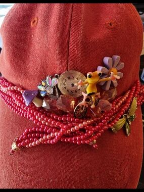 Wimsical Frog On A Bike Hat